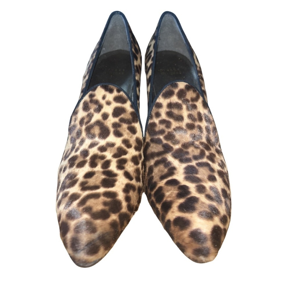 Stuart Weitzman "Uprise" Leopard Calf Hair Loafer Pumps - Size 8.5N